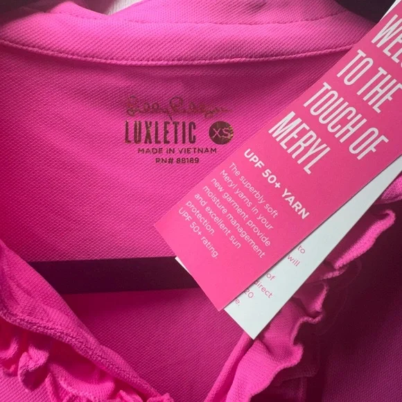 Lilly Pulitzer Vibrant Pink Ruffled Tee - Picture 2 of 5